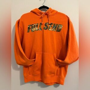 Full Send by Nelk Boys Orange/Camo Pullover Hoodie size M